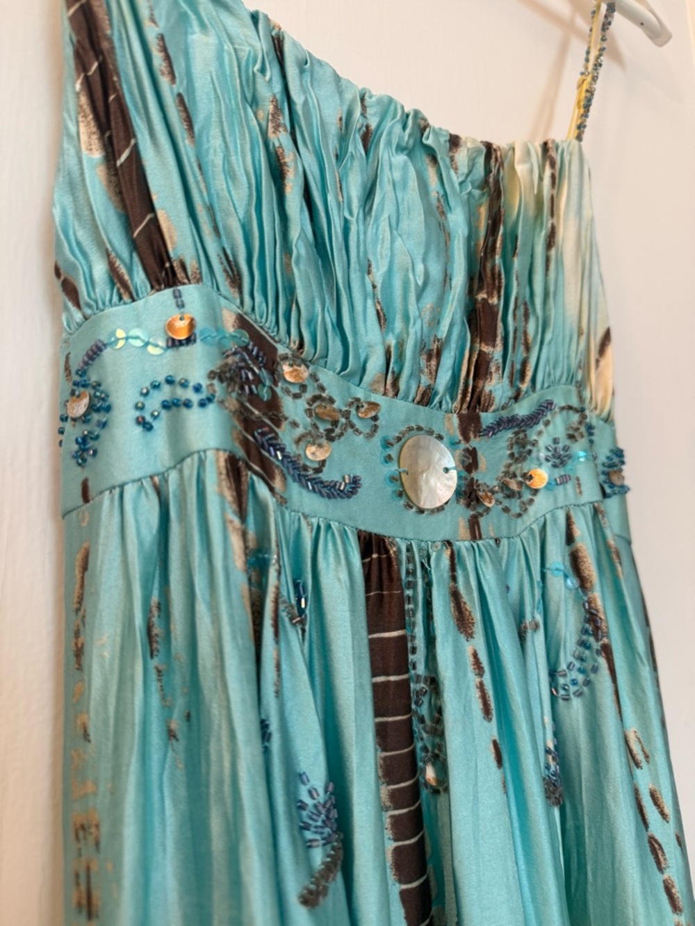 BCBGMaxAzria Blue Yellow Ombre Midi Dress